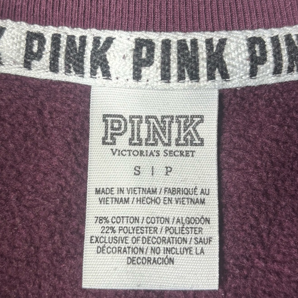 Victoria's Secret Maroon and White PINK Sweatshirt - Picture 2 of 2